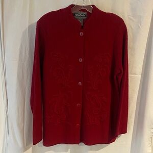 Elegant Red Cardigan Sweater